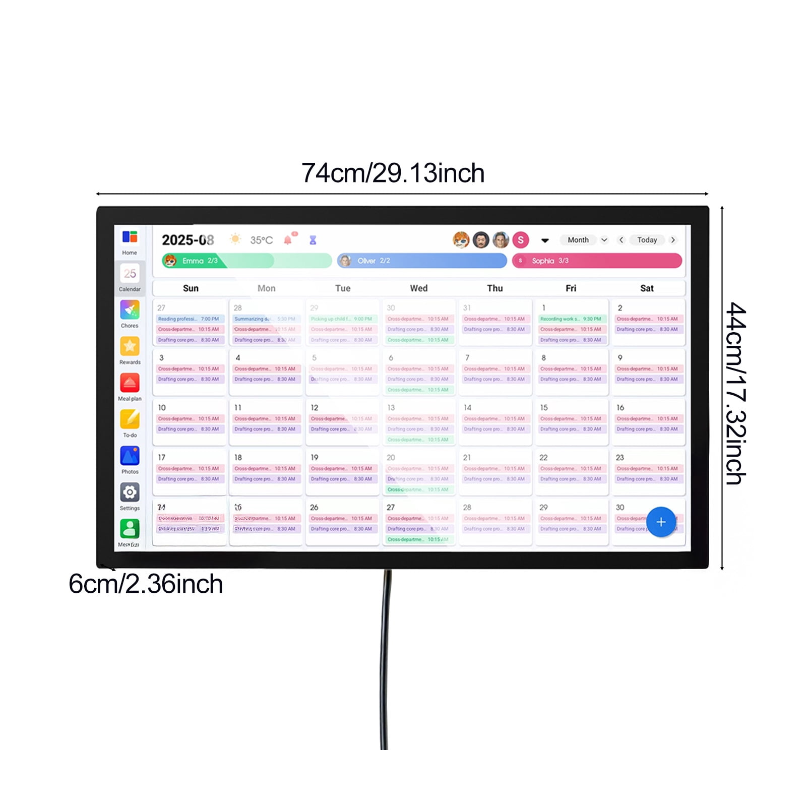 Smart Digital Calendar Family Schedules Planner Chore Chart Electronic Calendar Wall Mount Touchscreen Interactive Display Screen Calendar