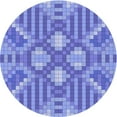 thumbnail image 1 of Ahgly Tapis Rond Lavable en Machine Intérieur Transitionnel Bleu Denim, 5 Pieds Rond, 1 of 7