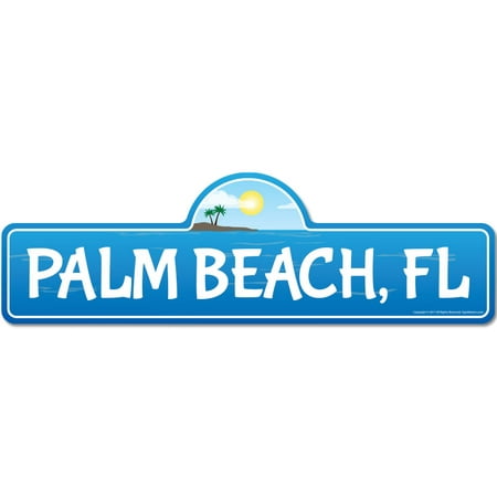 Palm, FL Florida Beach Street Sign | Indoor/Outdoor | Surfer, Ocean Lover, Décor For Beach House, Garages, Living Rooms, Bedroom | Signmission Personalized