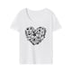 thumbnail image 5 of Camisas de manga corta para mujer, camiseta básica estampada, ropa holgada, camisetas de verano a la moda, camiseta básica con cuello redondo para viajes, uso diario M Yinane Camiseta para mujer, 5 of 8