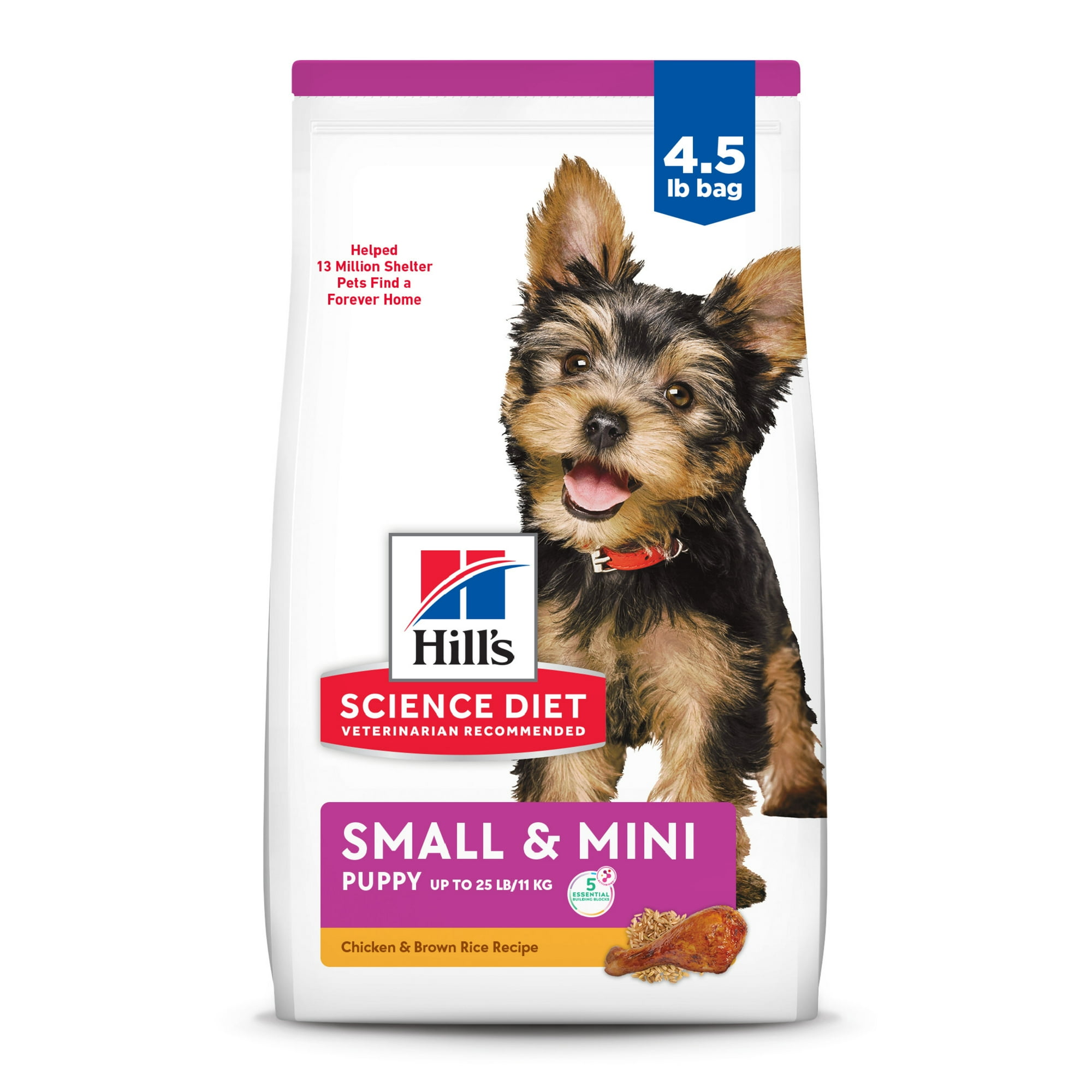 Hill's Science Diet Chicken & Brown Rice Dry Dog Food for Puppies, 4.5lb Bag