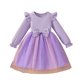 thumbnail image 1 of Vestido de cuello redondo y manga larga para niñas Vestido de cuello redondo y manga larga para niñas Falda de malla elegante Vestido de princesa elegante para niñas pequeñas Vestido de poliéster para, 1 of 8