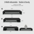 thumbnail image 5 of Foldable Computer Monitor Riser, Adjustable Length Computer Stand and Storage Drawer & Pen Slot, Phone Stand Compatible Computer, Desktop, Laptop, Save Space (Black), 5 of 5