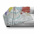thumbnail image 3 of 50th Birthday Soft Flannel Fleece Throw Blanket, White Tasty Cake on the Table with Colorful Balloons Party, Cozy Plush for Indoor and Outdoor Use, 60" x 80", Multicolor, by Ambesonne, 3 of 6