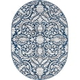 thumbnail image 3 of Madison Traditional 5' x 7' Oval Dark Blue Polypropylene Indoor Area Rug, 3 of 7