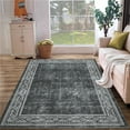 thumbnail image 7 of FairOnly Washable Area Rug for Living Room Bedroom Modern Bordered Rug 8' x 10' Stain Resistanta Area Rug, Grey, 7 of 7