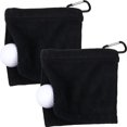 thumbnail image 1 of PinesC Golf Ball Towel 5.5 x 5.5 Inch Black Golf Wet and Dry Golf Towel Pocket Golf Towel with Clip Ball Towel Golf Ball Towel for Golf Course Exercise Towel (2 Pieces), 1 of 5