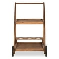 thumbnail image 4 of Linon Catalan 2-Tier Rolling Trolley, Acorn Brown Finish, 4 of 10