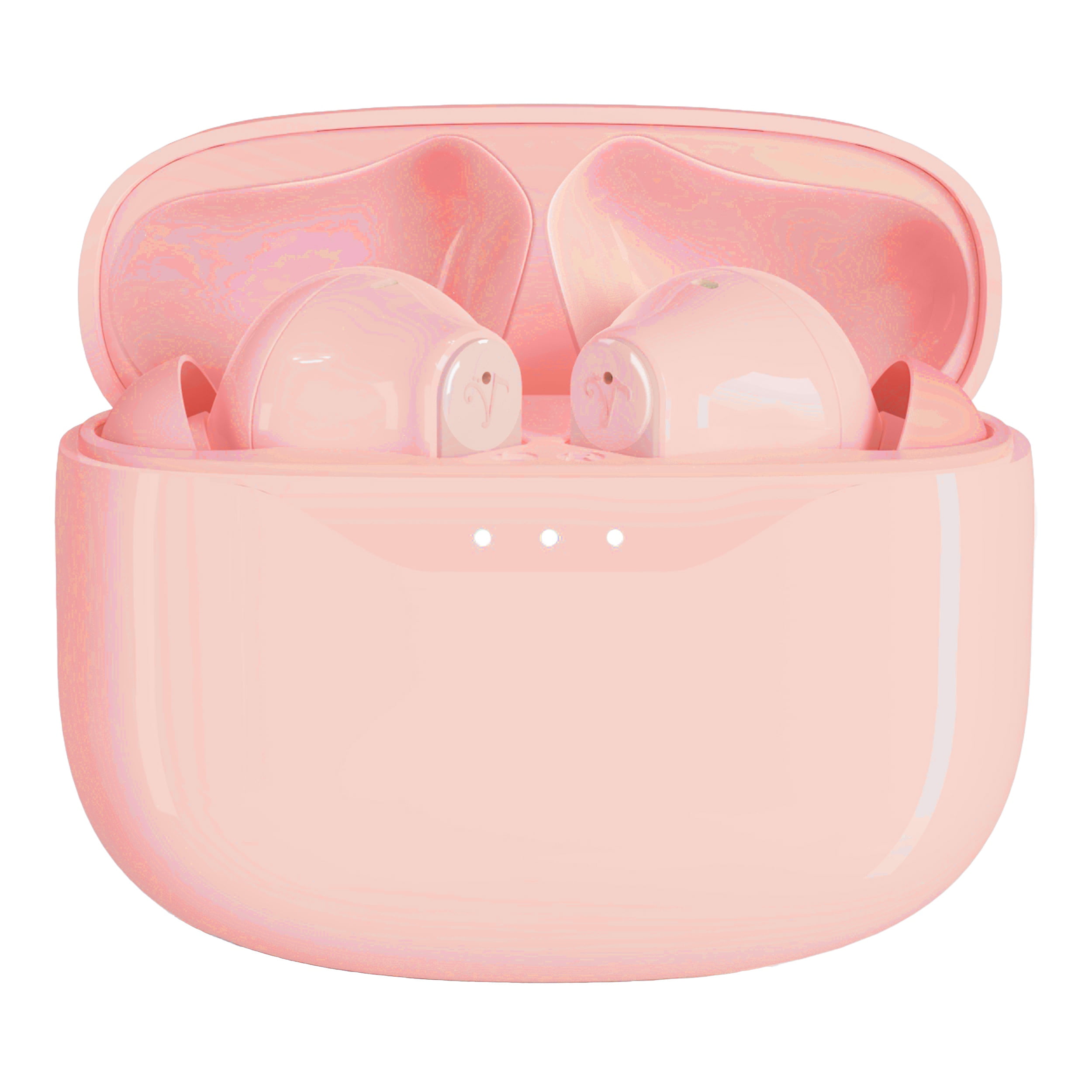 Visual Land SOUNDWAVE A1 Plus Active Noise Cancelling Earbuds, 6 Mics, 48H Total Playtime, 15 Mins = 6 Hours Playtime - Rose Gold