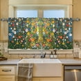 thumbnail image 2 of Yayeee Kitchen Curtains Tier Set of 2 Light Filtering 57"x24" Over Sink Window Panels, Green Floral Garden, 2 of 7