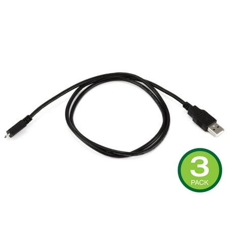 UPC: 0889028140581 | Monoprice USB Type-A to Micro Type-B 2.0 Cable – Black – 3 Feet (3-Pack) 5-Pin 28/28AWG  For Smartphones and Tablets
