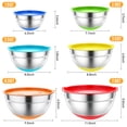 thumbnail image 3 of TINANA 26PCS Stainless Steel Mixing Bowls with Lids Set, Nesting Mixing Bowl Set with Non-Slip Bottom Tools Gadgets, 7/4/3.5/2.5/2/1.5QT Metal Salad Bowls for Serving Prepping Baking, Multicolor, 3 of 7
