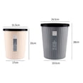 thumbnail image 3 of Pontos - Cubo de basura con aro de presión, sin tapa, de plástico, ahorra espacio, ideal para cocina, baño, sala de estar, con rayas, para uso diario., 3 of 8
