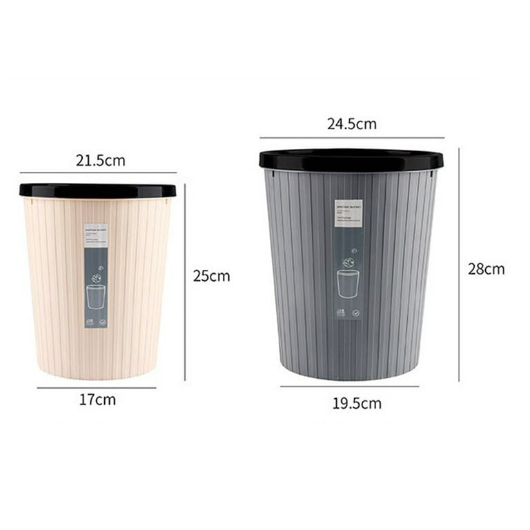 Waroomhouse Garbage Bin Modern Style High Capacity Large Opening Shatterproof with Compression Ring Keep Tidy Smooth Surface Household Large Trash Can