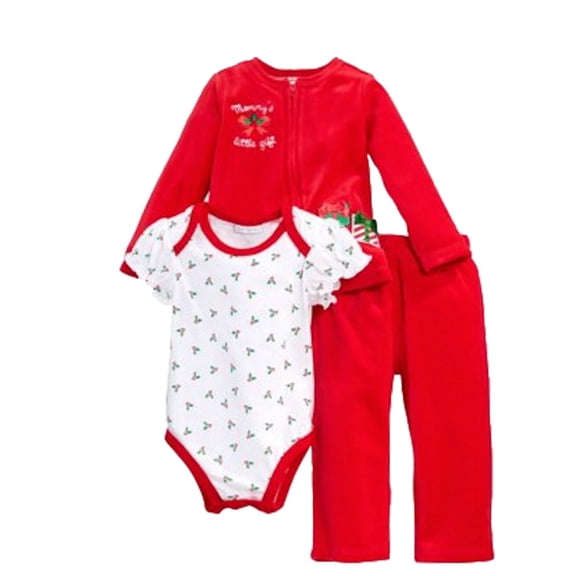 First Impressions Infant Girls 3 PC Mommys Little Gift Jacket Creeper Pants 3-6m