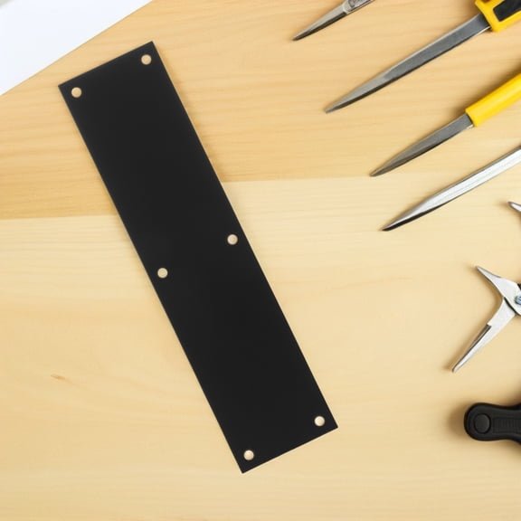 AURARMLET Heavy Duty Black Metal Door Kick Plate for Interior and Exterior Use
