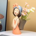thumbnail image 2 of Estatua de , trasera Arreglo floral Forma Coleccionables Regalos de escritorio Escultura inconfundible para Oficina Adornos de Naranja Sunnimix Figuras de niña, 2 of 8