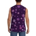 thumbnail image 4 of Balery Purple Snow Flakes Camisetas sin mangas para hombre, absorbe la humedad y protege contra el mal olor.-Small, 4 of 7