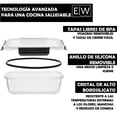 thumbnail image 4 of JUEGO DE RECIPIENTES DE VIDRIO HERMÉTICO, CONTENEDORES Para Alimentos con Tapas Cierre Fácil, Refractarios para Cocina, Horno, Refrigerador Congelador (JUEGO 10 RECIPIENTES (20 PZ)), 4 of 6