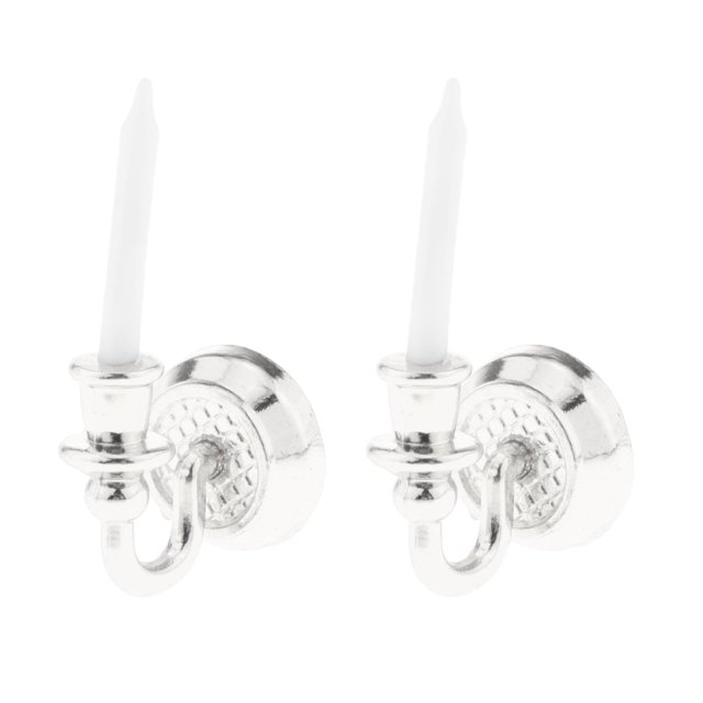 1:12 candelero modelo acceso de decoración juguetes para plata Sunnimix mini portavelas de pared