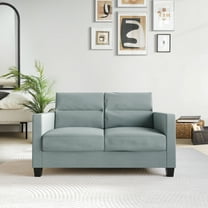 Castle Place Contemporary Linen Upholstered Loveseat, Light Blue