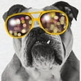 thumbnail image 3 of Tee Hunt Bulldog Wearing Glasses T-Shirt Cute Dog Swag Pet Lovers Urban Mens Shirt, Purple, Small, 3 of 5