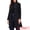 Black, variant on DARING DIVA Women's Stand Collar Mid-Length Overcoat with Pockets XS Black