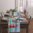 thumbnail image 4 of Table Runner Dresser Scarves 108 Inch Long, Lighthouse Seaside Landscape Linen Dining Table Runners Blue Sky Flying Bird Tabletop Scarf for Wedding Holiday Party Kitchen, 4 of 7