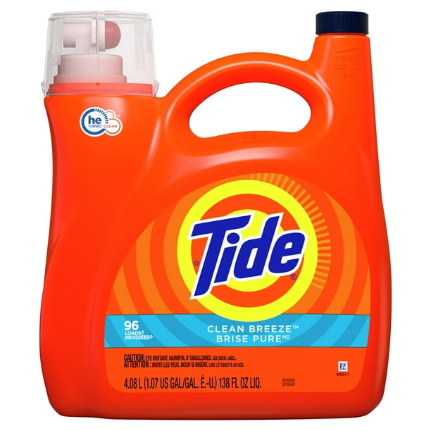 Tide Liquid Laundry Detergent, Clean Breeze, 96 Loads 138 fl oz
