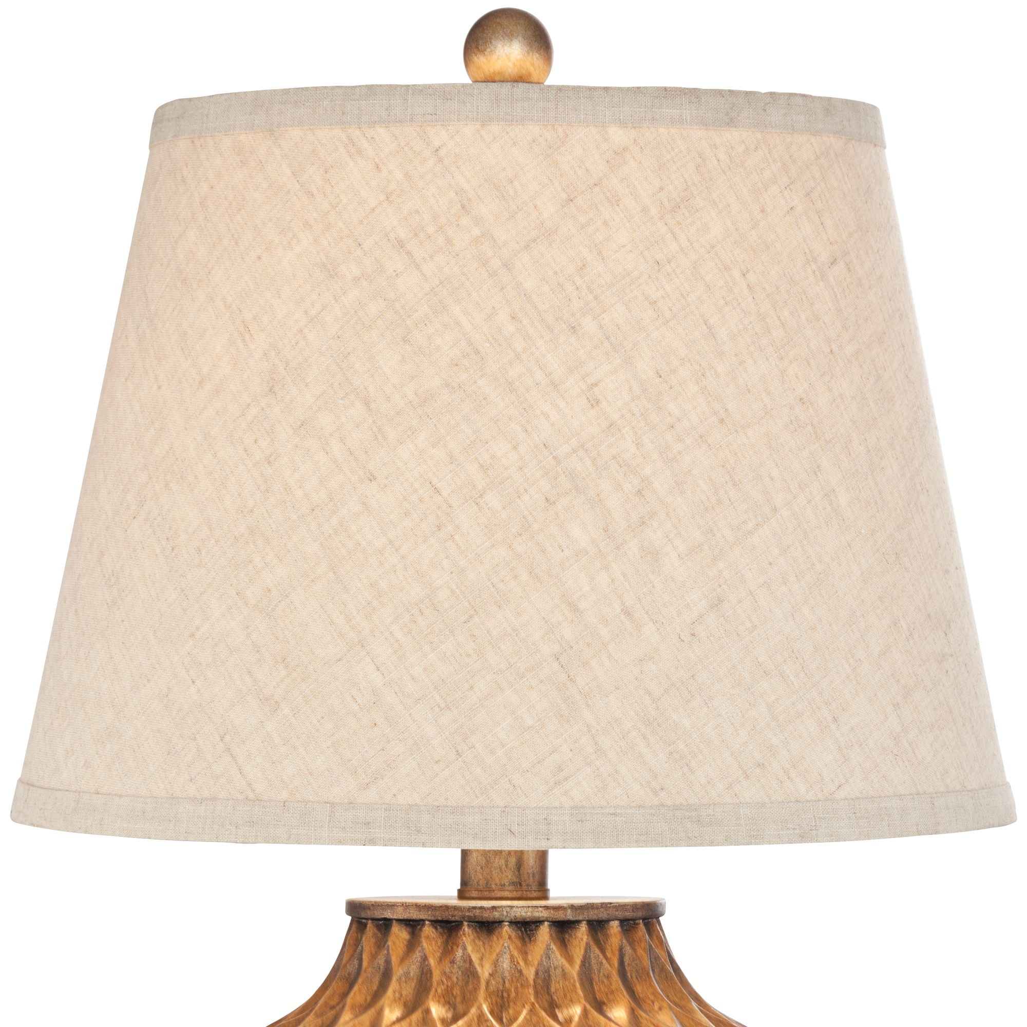 360 Lighting Modern Accent Table Lamps 22" High Set of 2 Warm Bronze Geometric Urn Tapered Drum Shade for Living Room Family Bedroom Office