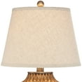 thumbnail image 4 of 360 Lighting Modern Accent Table Lamps 22" High Set of 2 Warm Bronze Geometric Urn Tapered Drum Shade for Living Room Family Bedroom Office, 4 of 8