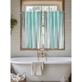 thumbnail image 7 of Tier Curtains 45 Inches Long, Turquoise Gray Window Treatment Curtain Drapes, Farmhouse Abstract Gradient Aesthetic Small Curtain Drapes for Bathroom Laundry Room, 27.5"x45", 2 Panels, 7 of 7