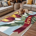 thumbnail image 2 of Fsddascl Luxury Tulip Floral Outdoor Rug for Patio/Deck/Porch, Non-Slip Large Area Rug 4 x 6 Ft, Farmhouse Vintage Retro Botanical Indoor Outdoor Rugs Washable Area Rugs, Camping Rug Carpet, 2 of 5