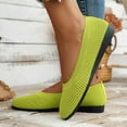 thumbnail image 2 of Dakaela Ballerines pour Femmes à Bout Rond en Tricot à Enfiler Ballerines de Marche Mocassins à Petit Talon Compensé Vert 7, 2 of 8