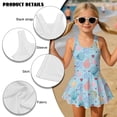 thumbnail image 4 of DISNIMO Girls' Sleeveless Swimsuits Starfish Shell Printed One Piece Swimwear Skirted Soft Stretch Swim Dress Quick Dry U Neck Bathing Suit, 4 of 8