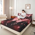 thumbnail image 4 of Homewish Romantic Butterfly Animal Full Size Sheets, Red Sequin Print Bed Sheets, Couple Anniversary Sheet Sets, Ultra Soft Bedroom Decor, 4-Piece, 4 of 7