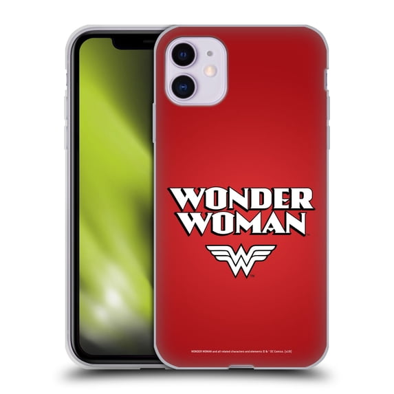 Head Case Designs Officially Licensed Wonder Woman DC Comics Logos Text Soft Gel Case Compatible with Apple iPhone 11