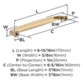 thumbnail image 3 of Amerock Franklin 6-5/16 inch Center-to-Center Champagne Bronze Cabinet Pull, 25 Pack, 3 of 4