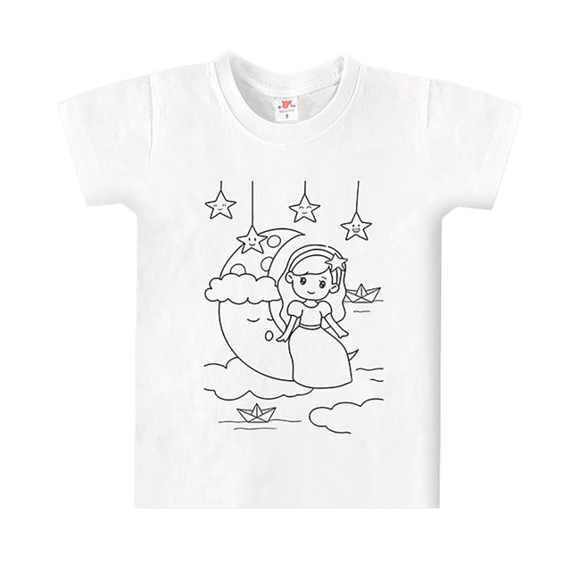 Toddler T Shirts Coloring T Shirt for Boys with Washable Markers Color in and Wash Out T Shirt T Shirt Enfant K 6 Years-7 Years