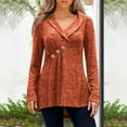 thumbnail image 2 of Chbgutlmr Tops for Women Plus Size Lapel V Neck Lightfleece Long Sleeve Fall Comfy Button Tunic Blouses, 2 of 8