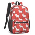thumbnail image 2 of White Cat and Dot Red Pattern 17" School Backpacks for Teens,Waterproof Oxford Fabric,S-Shape Padded Straps for School,Travel,Hiking,Camping, 2 of 6