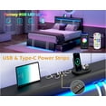 thumbnail image 5 of Faux Leather Bed Frame Full Size with 4 Drawers & USB Charging Station & LED Light Headboard Footboard, Modern Upholstered Platform Bed, No Box Spring Needed, 5 of 8