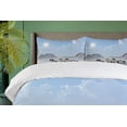 thumbnail image 4 of Ambesonne Blue White Duvet Cover Sets, Snowy Day Wild Horse, 2-King, Blue White, 4 of 7