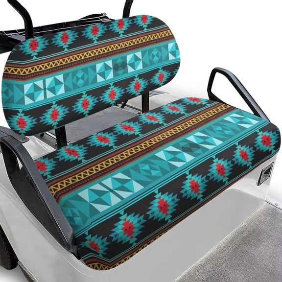 Aplkyhs Aztec Club Car ComfortableSeat Covers 2-Person Seats Golf Cart Backrest Bottom Seat Cover Comfort Golf Cart Decor Fashion Golf Cart Accessories Easy to Install