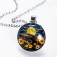 thumbnail image 2 of Crocodile Women's Circular Glass Design Pendant Necklace, 2 of 5