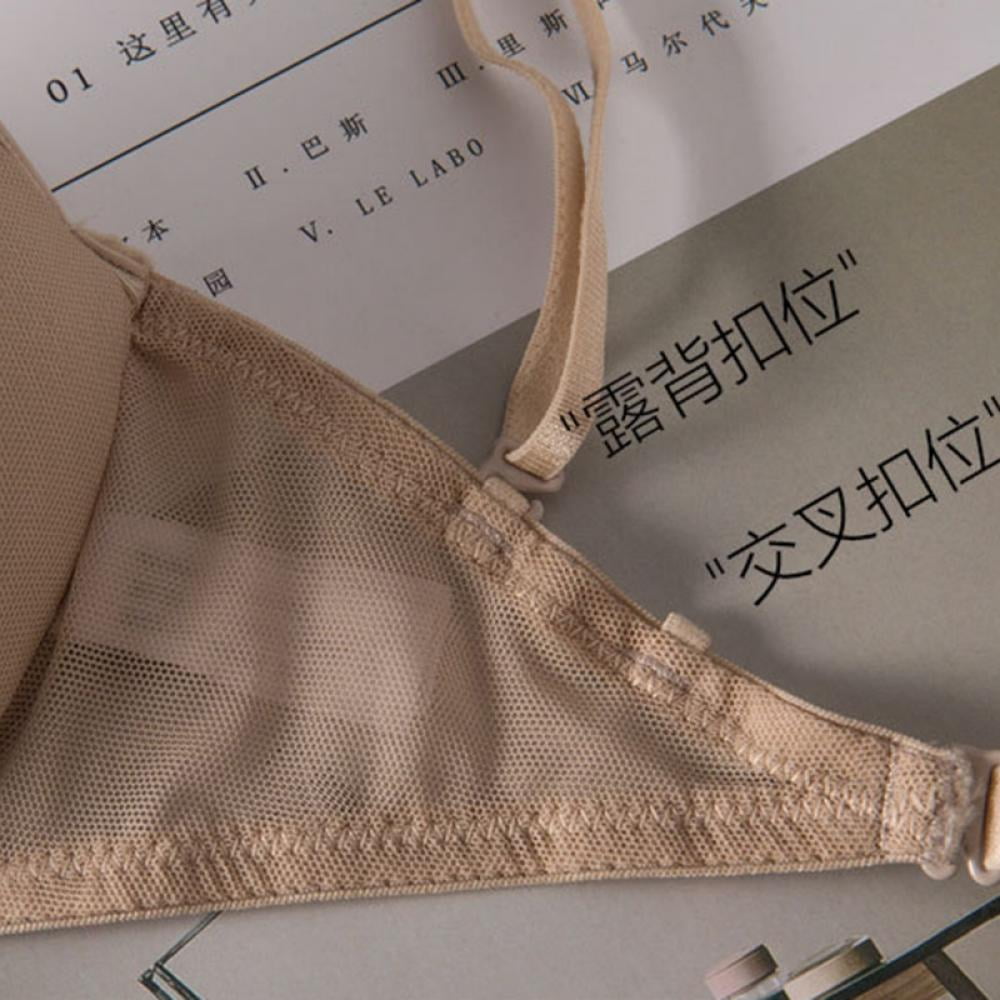 Women Sheer Mesh Transparent Bra Sexy Wireless Underwear