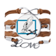 thumbnail image 1 of Pulsera de cuero Negro trenzado pulsera de cuerda de amor Unbranded M, 1 of 3
