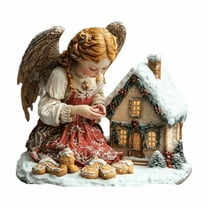 geerera Christmas Angel Garden Stake, 2D Flat Acrylic Guardian Fairy Yard Ornament, for Garden Display, Patio Decor, Festive Landscape