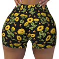 thumbnail image 2 of Lsque Bees and Sunflowers Pattern High Waisted Biker Shorts for Women-Tummy Control Fitness Athletic Workout Running Yoga Gym Shorts,Moisture-Wicking-X-Large, 2 of 9