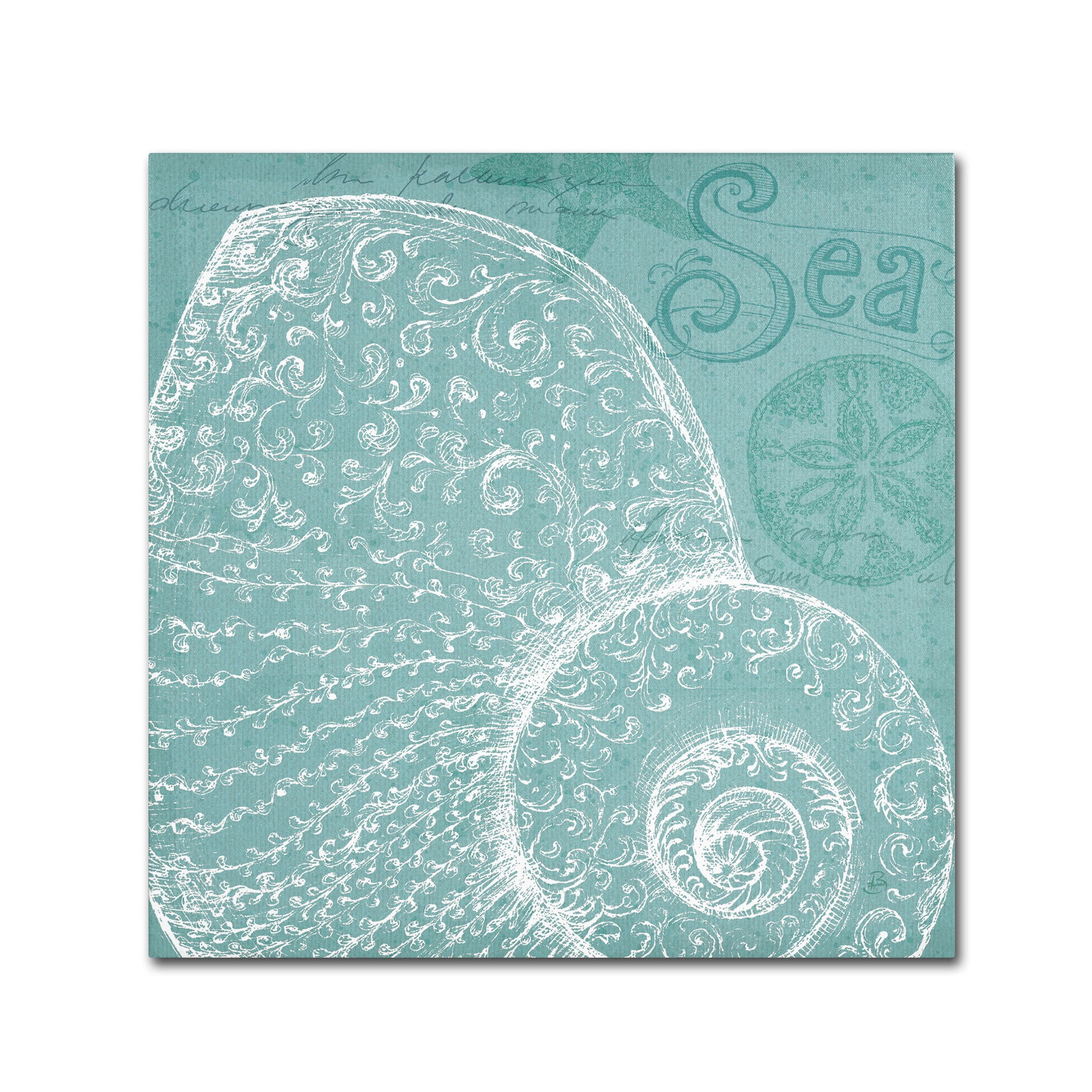 Trademark Fine Art "Aqua Treasure IV" Canvas Art by Daphne Brissonnet